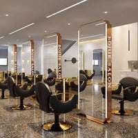 Double-Sided LED Hairdressing Mirror | HD Glass with Stainless Steel Frame – 200×80 cm