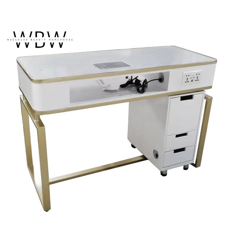 Luxury White & Gold Manicure Table