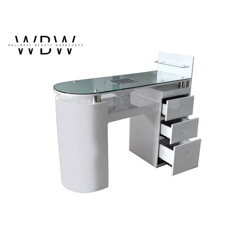 Glass Top Manicure Table
