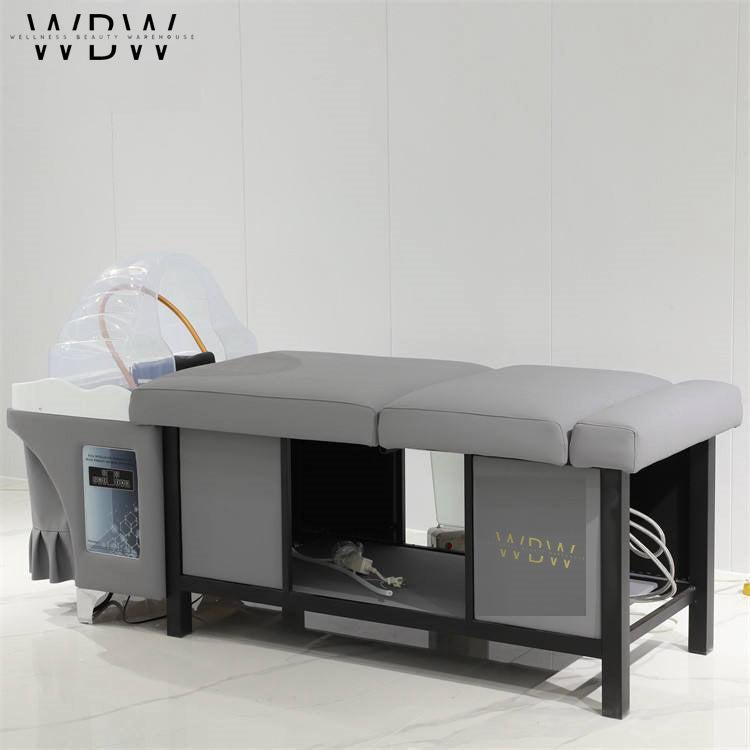 Luxury Multifunctional Gray Plumbed Head Spa and Foot Massage Chair