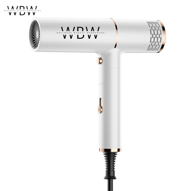 Foldable T-Style Hair Dryer with Detachable Nozzle & Double Filter