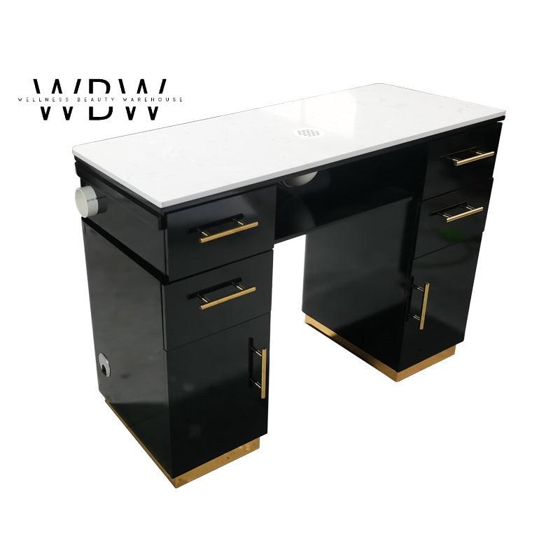 Luxury Black & Gold Manicure Table