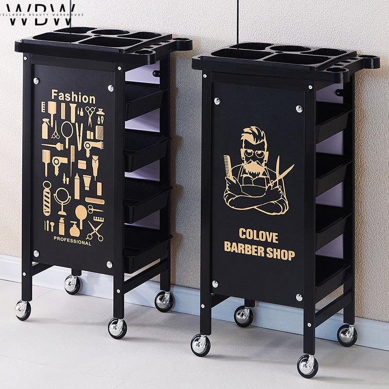 Barber Shop Trolley with 5 Drawers & Metal Frame