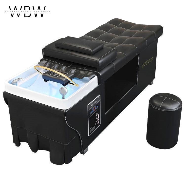 Modern Salon Shampoo Backwash Bed with Massage, Steamer & Water Spa System