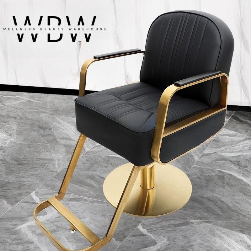 Heavy-Duty Barber Chair, 360° Swivel, Steel Frame