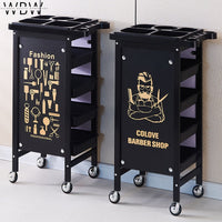 Barber Shop Trolley with 5 Drawers & Metal Frame | No-Tangle Wheels – Rolling Salon Cart for Professionals