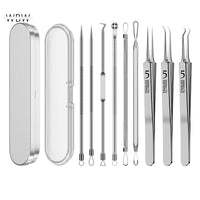Complete Blackhead & Blemish Removal Kit – 11-Piece Stainless Steel Extractor Set with Tweezers & Needles for Flawless Skin