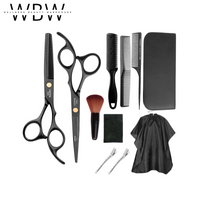 11-Piece Professional Hair Cutting Scissors Set – Stainless Steel Salon & Barber Styling Kit (Black)