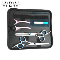 Professional Hairdressing Scissors Kit - 8-Piece Blue Styling Set with Case