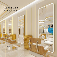 LED Wall Mirror with Aluminum Frame for Salons | HD Glass – 3 Sizes