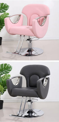 Hydraulic Salon Chair - Adjustable Height, 360° Swivel, Modern Design for Barber & Spa, Black