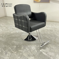 Barber Chair - Hydraulic 360° Swivel, PU Leather, High-Density Sponge, Reclining Hair Cutting Chair for Salon & Spa