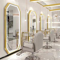 LED Wall Mirror for Hair Salons | HD Glass with Aluminum Frame – 170×70 cm (Gold, Black, White)